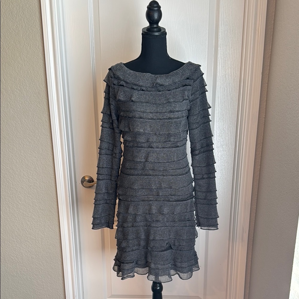 Max Studio Dark Gray Layered Dress